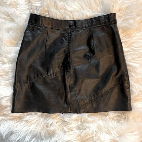 VTG U.S. Leather Mini Skirt || SZ 11-12 - Picture 2 of 9